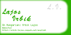 lajos vrbik business card